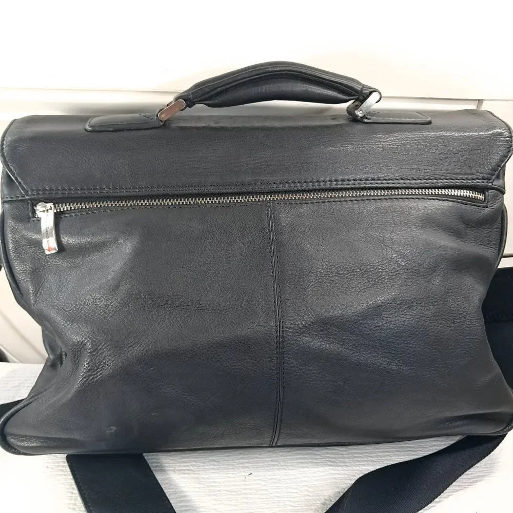 Vintage Gianni Conti Briefcase black leather bag satchel Italy‎ document case